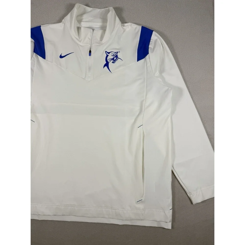 Nike Team Quarter-Zip Pullover Jacket White‎ Blue Mens XL Dri-FIT